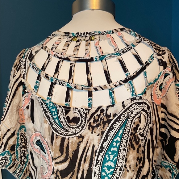 Ouboili metallic embellished Top Blouse Medium - Picture 3 of 5